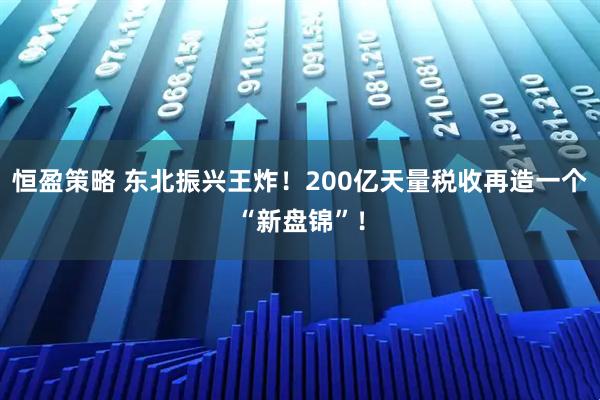 恒盈策略 东北振兴王炸！200亿天量税收再造一个“新盘锦”！