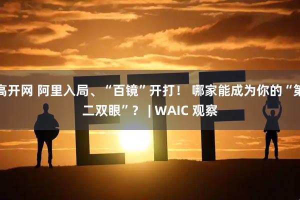 高开网 阿里入局、“百镜”开打！ 哪家能成为你的“第二双眼”？ | WAIC 观察
