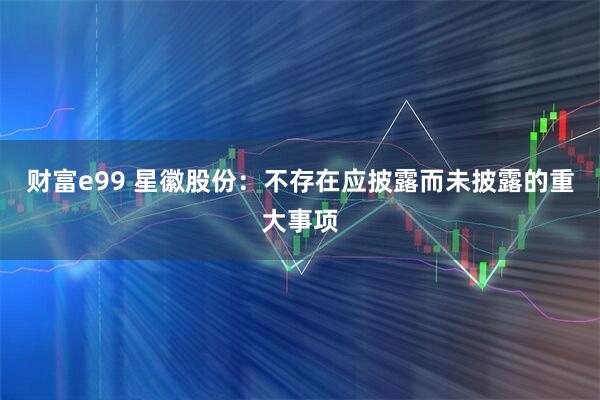 财富e99 星徽股份：不存在应披露而未披露的重大事项